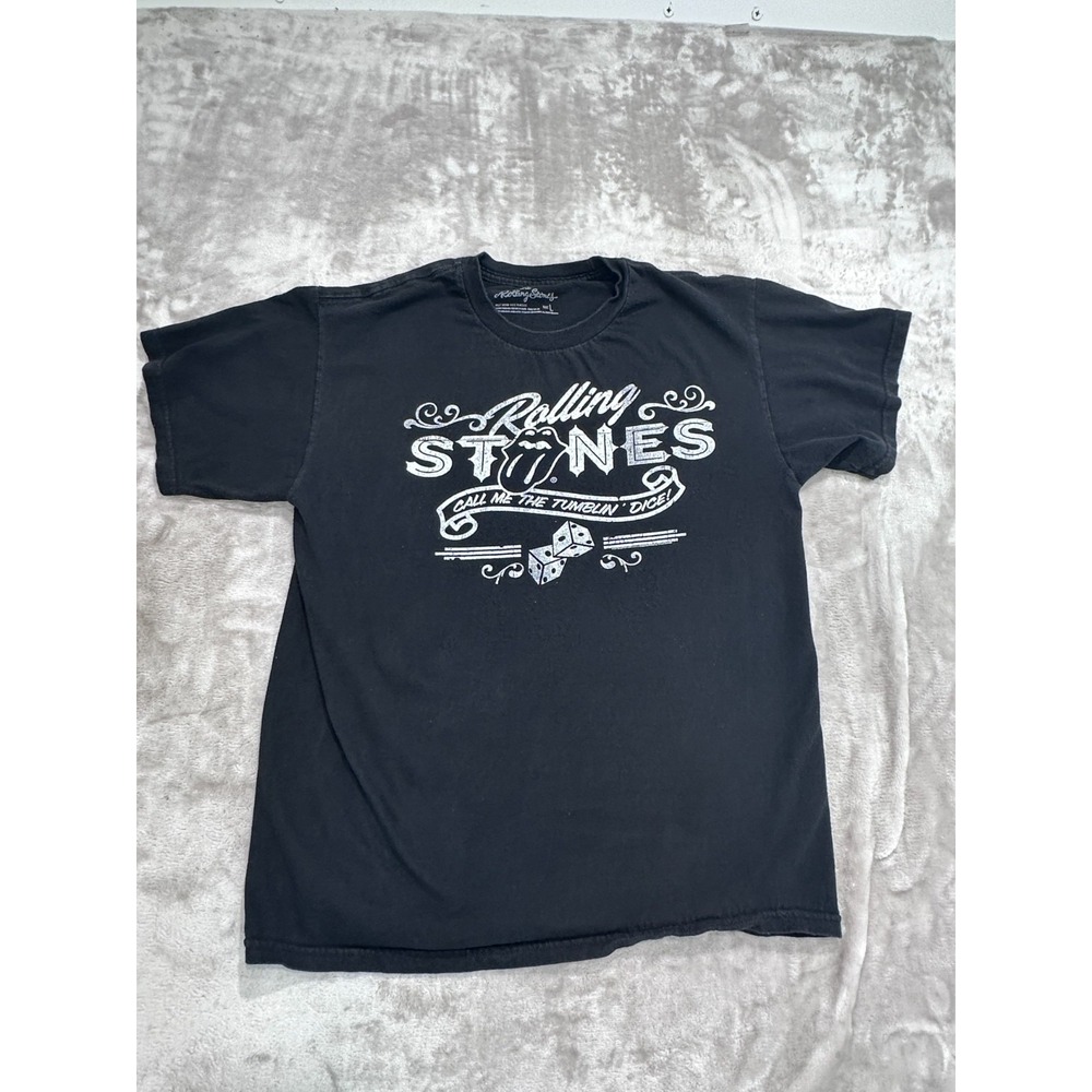 The Rolling Stones Tumbling Dice T-Shirt Mens Size Large Black Short Sleeve